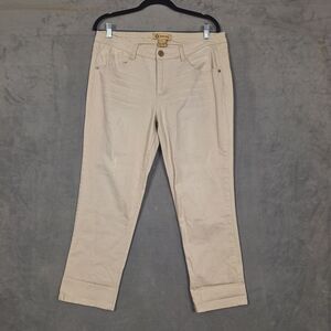 Democracy pants flexellent womens 12 (34x26) Beige Khaki Stretch